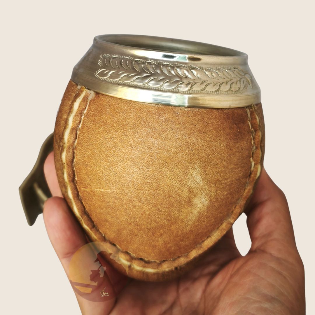 Torpedo y Posamate de Cuero Crudo con Virola Cincelada - Imagen 6